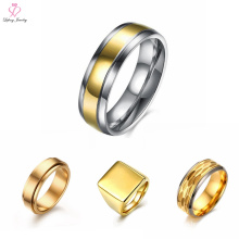 Fashion Jewelry 24k Simple Gold Ring Without Diamond